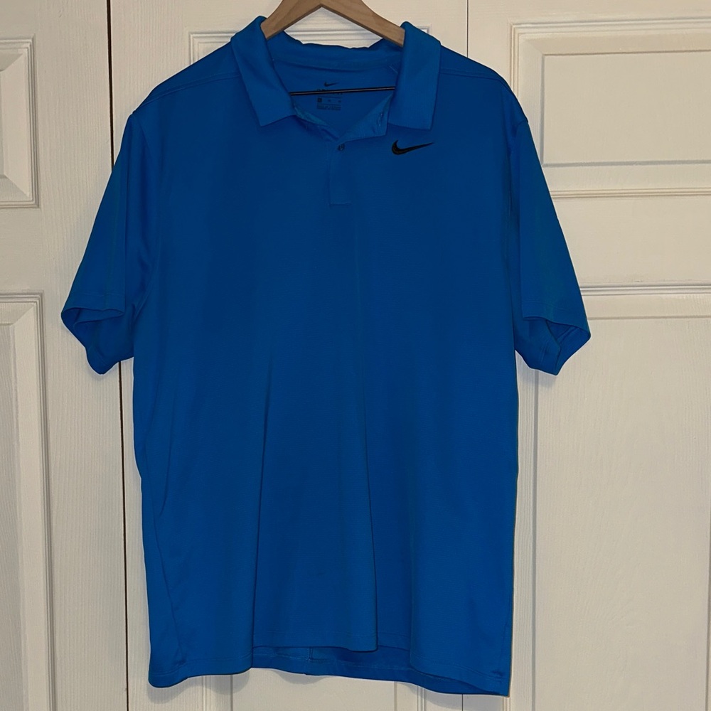 Nike Men’s Royal Blue Polo Shirt with Black Swoosh